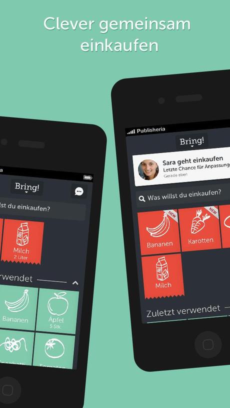 Bring! Einkaufsliste: App mit Push Mitteilungen und Profilen