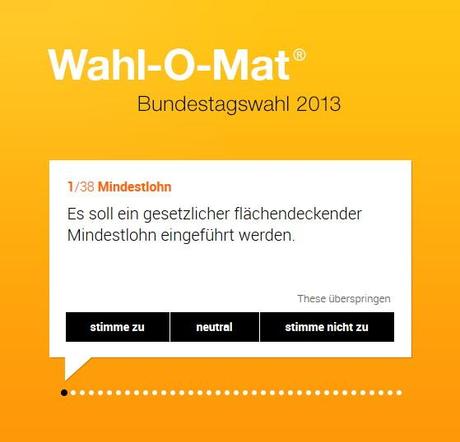 Wahl O Mat für die Bundestagswahl 2013 verfügbar