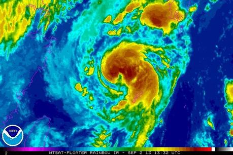 Tropischer Sturm TORAJI zieht nach Japan, Toraji, aktuell, Japan, Taifunsaison 2013, 2013, September, Satellitenbild Satellitenbilder, Vorhersage Forecast Prognose, 