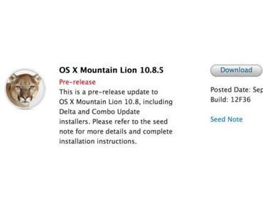 Apple verteilt OS X 10.8.5 Build 12F36 an Entwickler