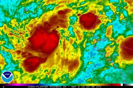 Tropischer Sturm HUMBERTO, Humberto, aktuell, Satellitenbild Satellitenbilder, Vorhersage Forecast Prognose, September, 2013, Atlantische Hurrikansaison 2013