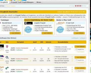 Vergleich von Prepaid Tarifen mit prepaidvergleich24.info