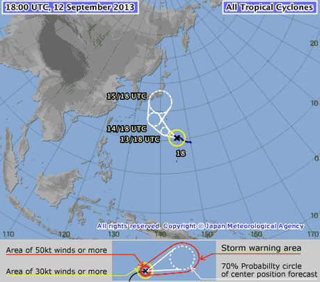 Tropischer Sturm MAN-YI zieht nach Japan
