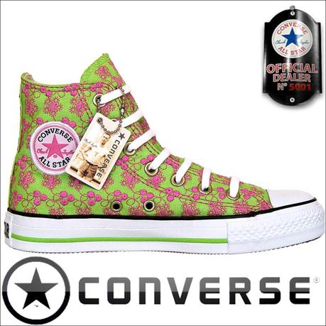 Converse Chuck Taylor All Star Converse Chucks 1U485 Flowers bestickt Grün / Pink