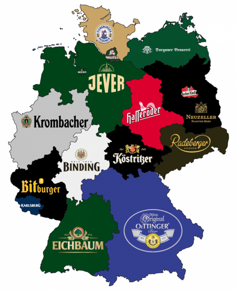 Bier Landkarte von Deutschland