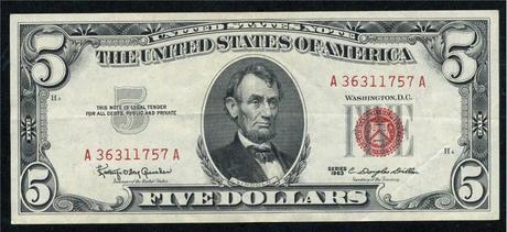 United States Note - 5-Dollar-Schein, herausgegeben von JFK