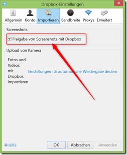 Dropbox: Version 2.4.0 kann Screenshots speichern und schnell teilen