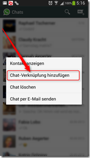 WhatsApp: Mit Chat Verknüpfungen Chats direkt vom Startbildschirm aus starten