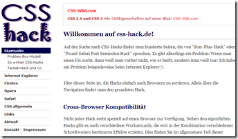 Webtipp: noch mehr Browser CSS-Hacks mit besserer Struktur