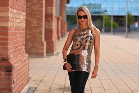 Sequins meet leather