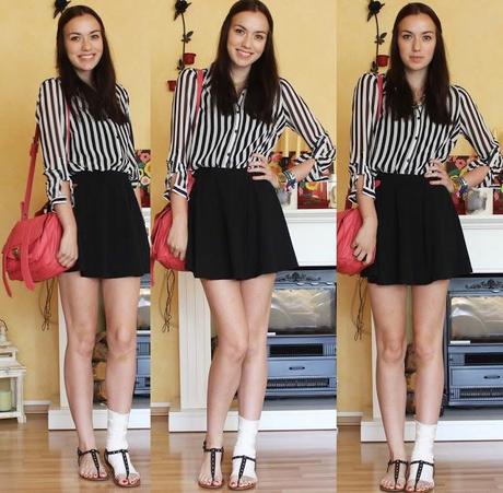 OOTD Stripes + Skaterskirt