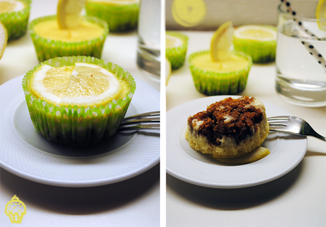 Zitronen-Frischkäse-Muffins mit Keksboden