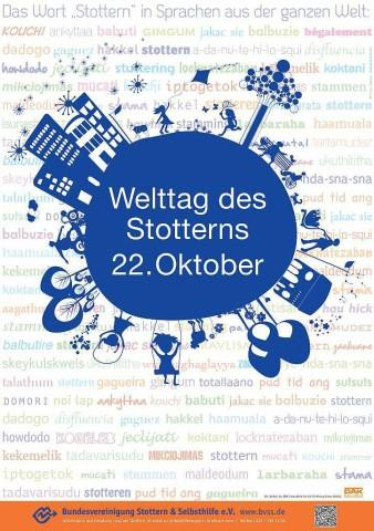 Kuriose Feiertage - 22. Oktober - Welttag des Stotterns - Plakat 2013 - www.bvss.de