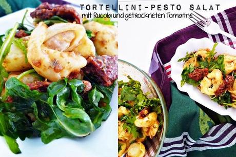 Tortellini-Pesto-Salat mit Rucola und getrockneten Tomaten