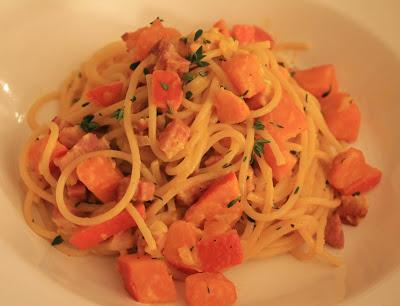 Kürbis-Speck-Spaghetti