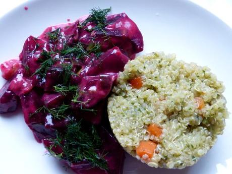 Quinoa-Risotto mit Rote-Bete-Gemüse