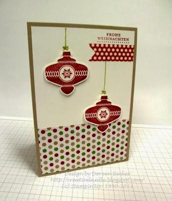 Weihnachtskarte mit Christmas Collectibles und Familienzuwachs