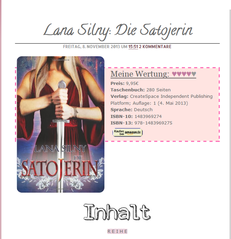 Lielan reads: Lana Silny: Die Satojerin / Rezi