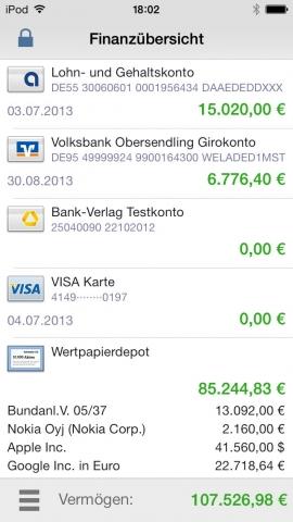 Banking 4i Starter – Verwaltet in der kostenlosen Version alle Konten eines Kreditinstituts