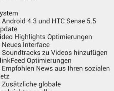 Android 4.3 für das HTC One wird gerade verteilt.