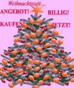 Werbung im Weihnachtskleid