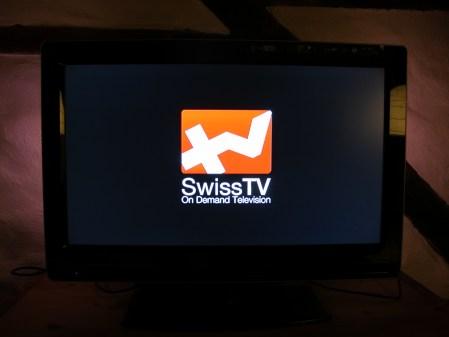 Das SwissTV Logo beim ersten Start.