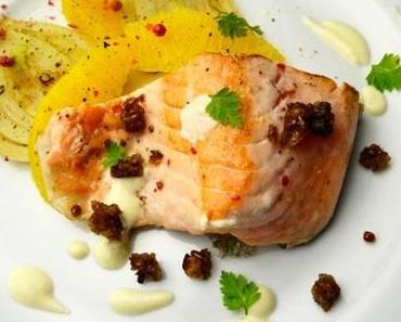 Lachs mit Fenchel Orangen Salat