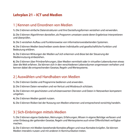 ICT-Standards - Lehrplan 21 | S3