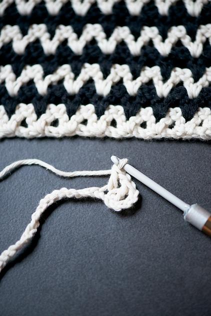 Crochet Chevron Washcloth tutorial by lebenslustiger.com, DIY gehäkelter Waschlappen im Chevronmuster von Lebenslustiger.com