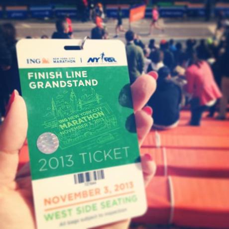 New York Marathon Finish Line Ticket Instagram