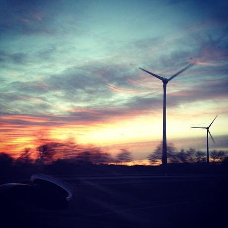 Sonnenuntergang Windräder Instagram