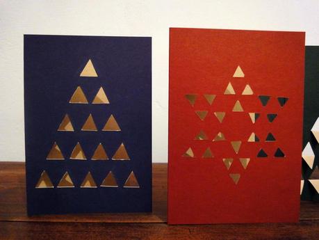 Weihnachtskarten mit Stern und Tannenbaum
