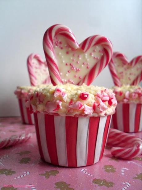 Cotton Candy Cupcake & Candy Cane Herzen