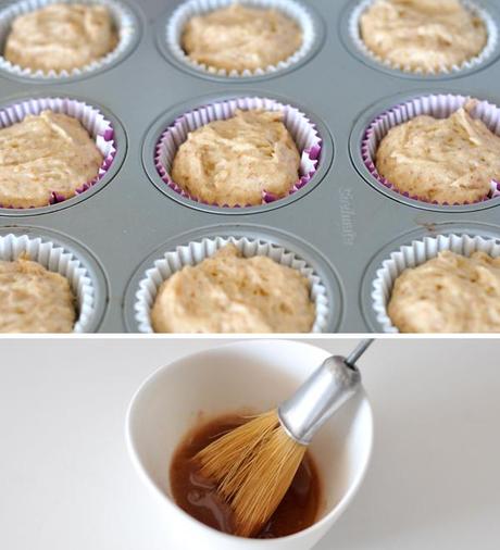 Muffins glutenfrei, eifrei, milchfrei & fructosearm mit Schoko-Kern und Zimt-Glasur