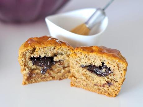 Muffins glutenfrei, eifrei, milchfrei & fructosearm mit Schoko-Kern und Zimt-Glasur
