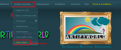 Invite a friend to ArtifyWorld