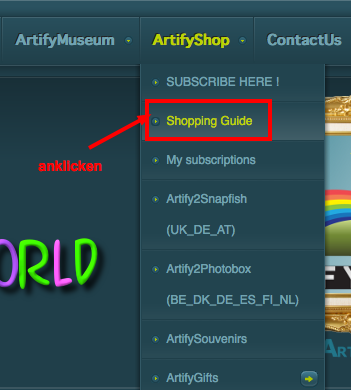 Shopping Guide bei ArtifyWorld