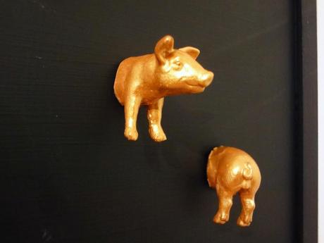 Magnettafel mit Tafelarge und Glücksschwein