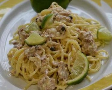 Spaghetti in Thunfisch Limettensoße