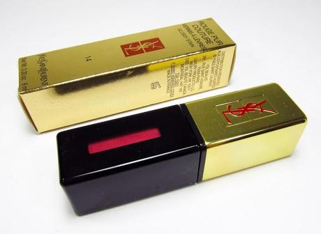 YvesSaintLaurent Pur Couture Vernis a Lèvres Glossy Stain Fuchsia Dore