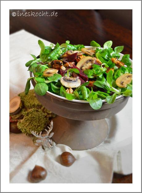 Rote Beete Salat mit Maronen und Champignons