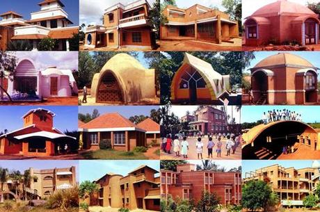 Lehmbau-Projekte des Auroville Earth Institute