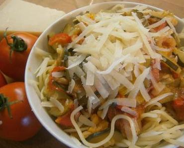 Rezept - Shrimps Gemüse Spaghetti