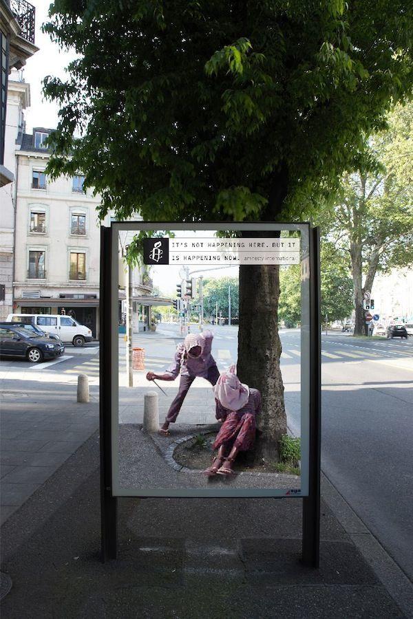 Eindrucksvolle Amnesty International Kampagne: Its not happening here. But it is happening now.
