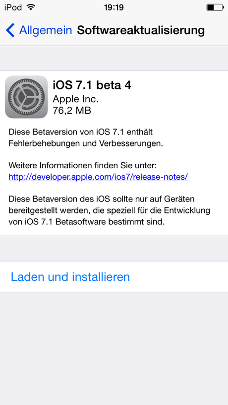 iOS 7.1 Beta 4