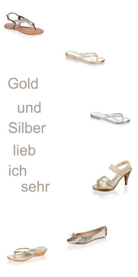 goldene und silberne Schuhe