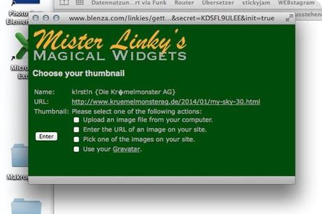 Tutorial Mister Linky  Schritt 2