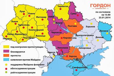 Tatsächliche Spaltung der Ukraine