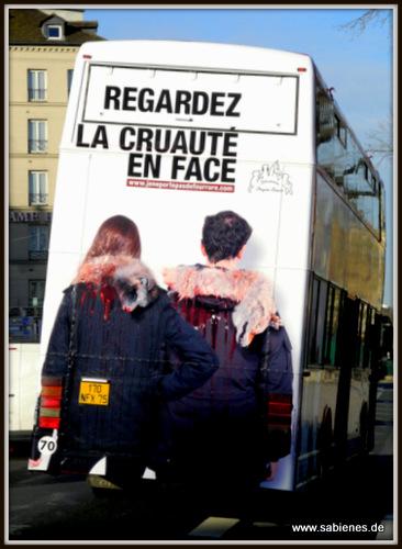Plakat französischer Pelzgegner