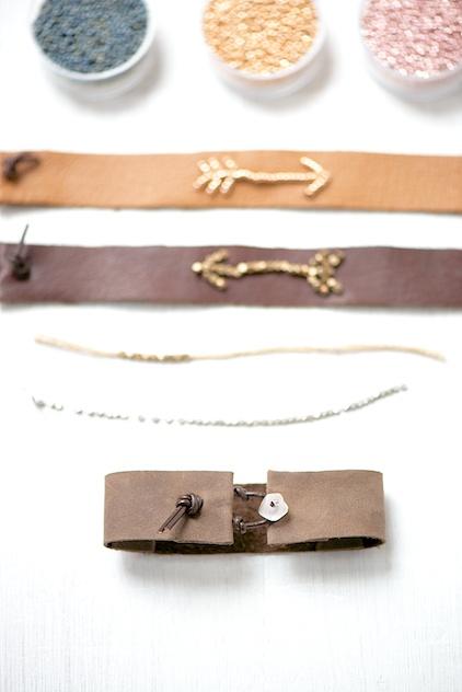 Arrow leather bracelet tutorial by lebenslustiger.com, Anleitung für ein Lederarmband mit Pfeilsymbol